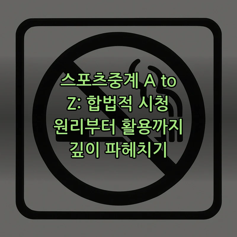 스포츠중계 A to Z: 합법적 시청 원리와 활용 방법