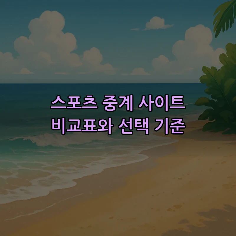 스포츠 중계 사이트 비교표와 선택 기준