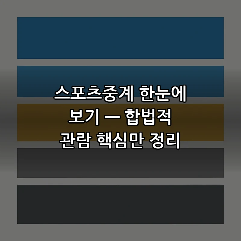 스포츠중계의 모든 것: 합법적 관람 가이드