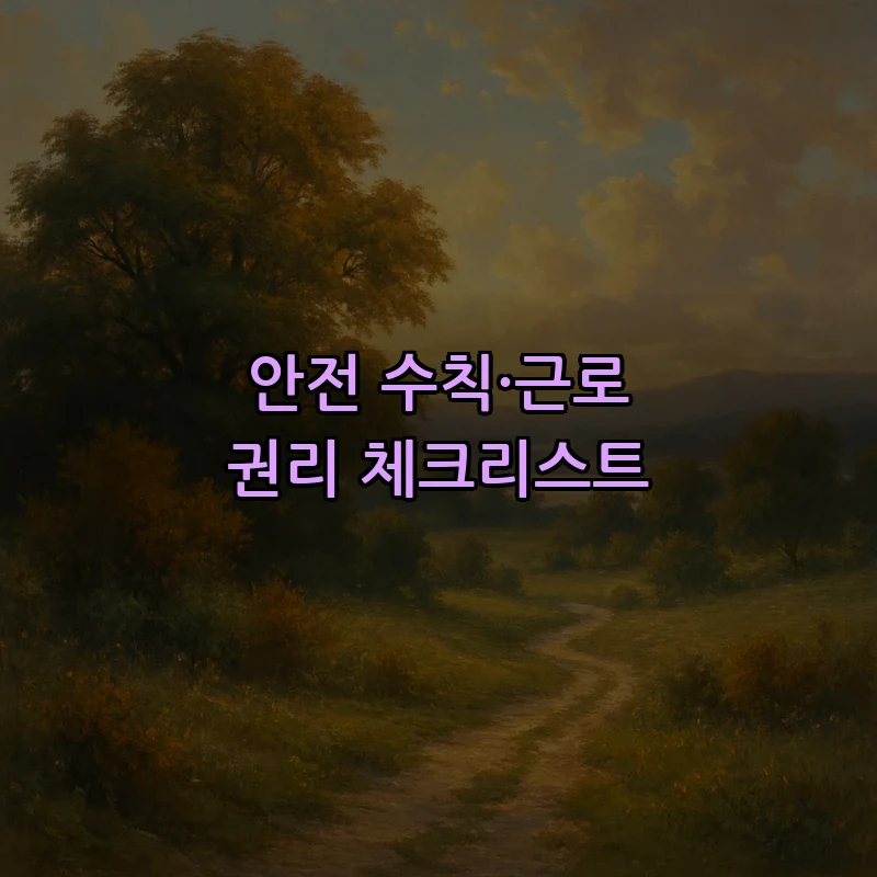 안전 수칙·근로 권리 체크리스트