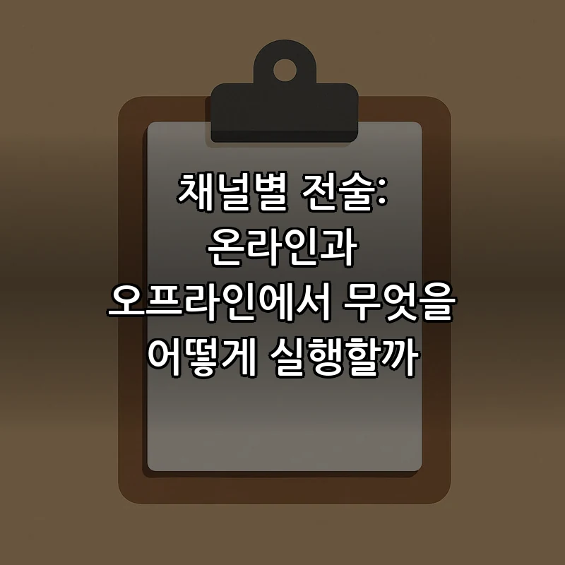 채널별 전술: 온라인과 오프라인에서 무엇을 어떻게 실행할까