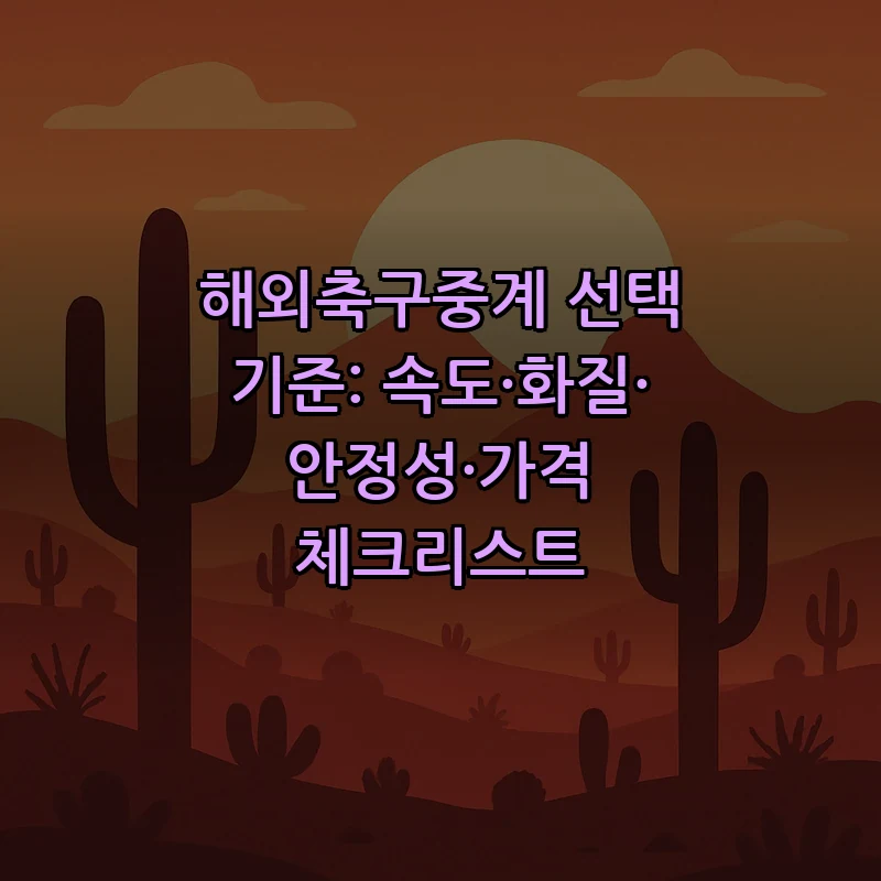 해외축구중계 선택 기준: 속도·화질·안정성·가격 체크리스트