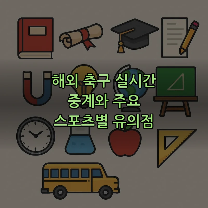 해외 축구 실시간 중계와 주요 스포츠별 유의점