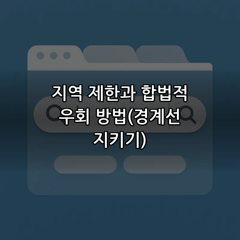 지역 제한과 합법적 우회 방법(경계선 지키기)