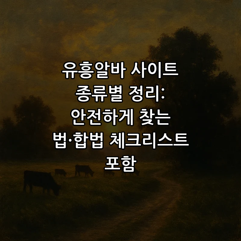 유흥알바 사이트 종류 및 안전 체크리스트(2025)