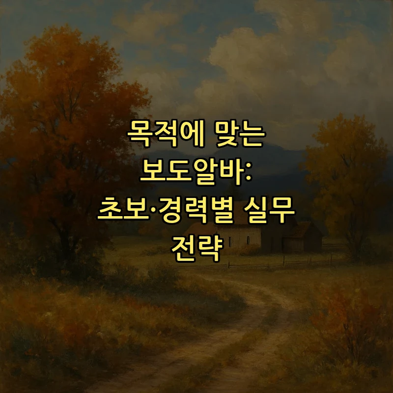 보도알바: 초보자를 위한 근무 가이드
