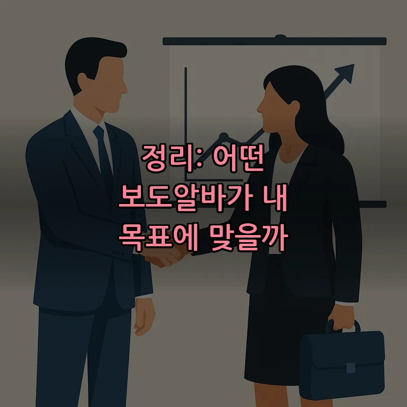 정리: 어떤 보도알바가 내 목표에 맞을까