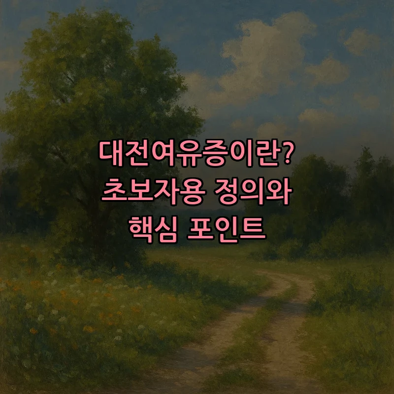 대전여유증이란? 초보자용 정의와 핵심 포인트