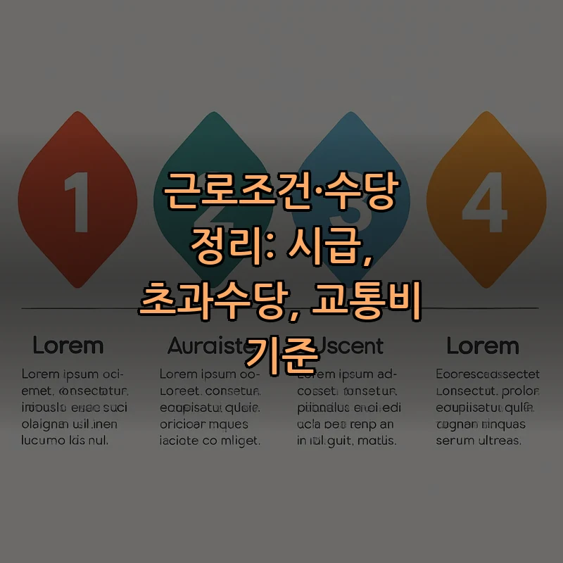 근로조건·수당 정리: 시급, 초과수당, 교통비 기준