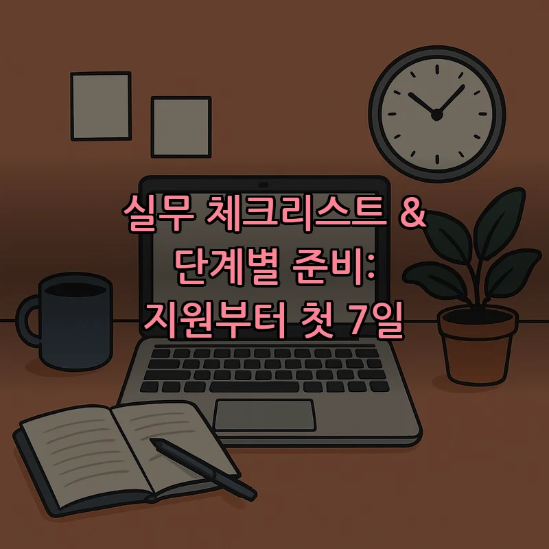 실무 체크리스트 & 단계별 준비: 지원부터 첫 7일