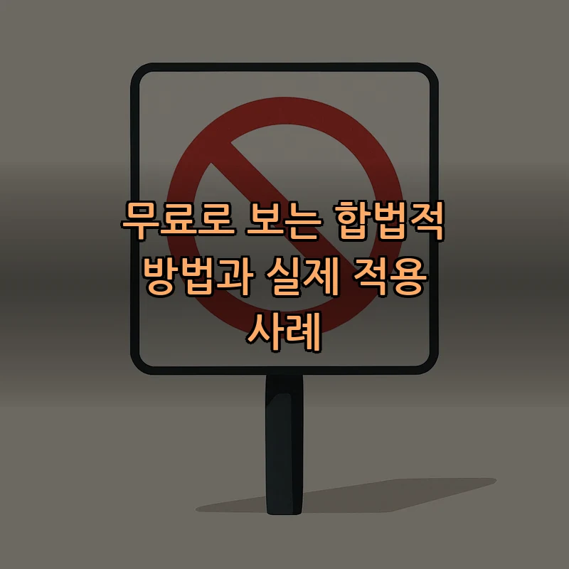 무료로 보는 합법적 방법과 실제 적용 사례
