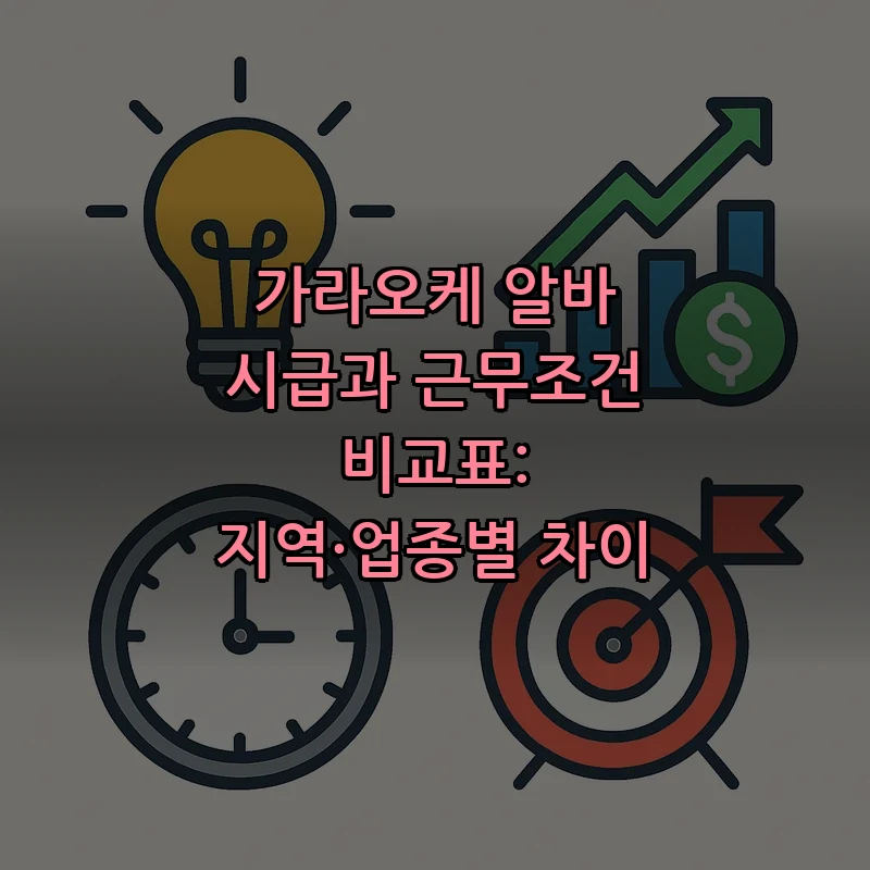 가라오케 알바 시급과 근무조건 비교표: 지역·업종별 차이