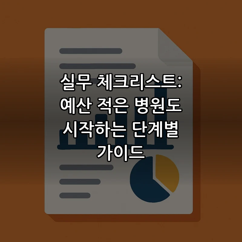 실무 체크리스트: 예산 적은 병원도 시작하는 단계별 가이드