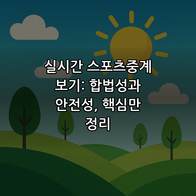 실시간 스포츠중계의 모든 것: 합법성과 안전하게 시청하는 방법