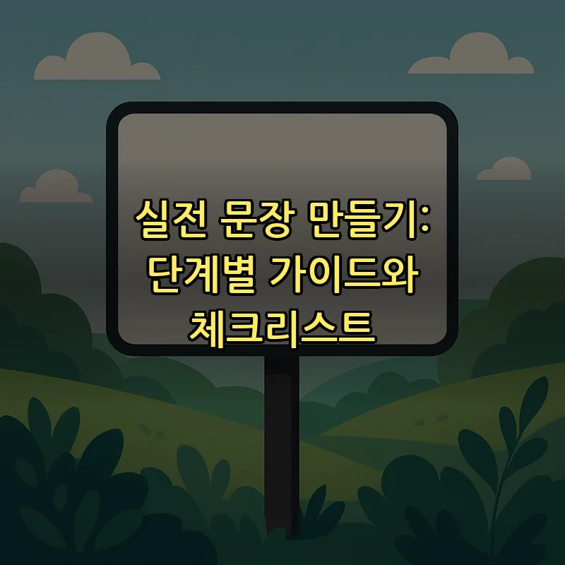 실전 문장 만들기: 단계별 가이드와 체크리스트