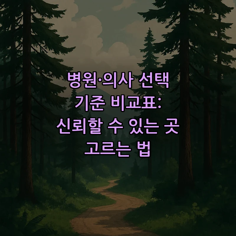 병원·의사 선택 기준 비교표: 신뢰할 수 있는 곳 고르는 법