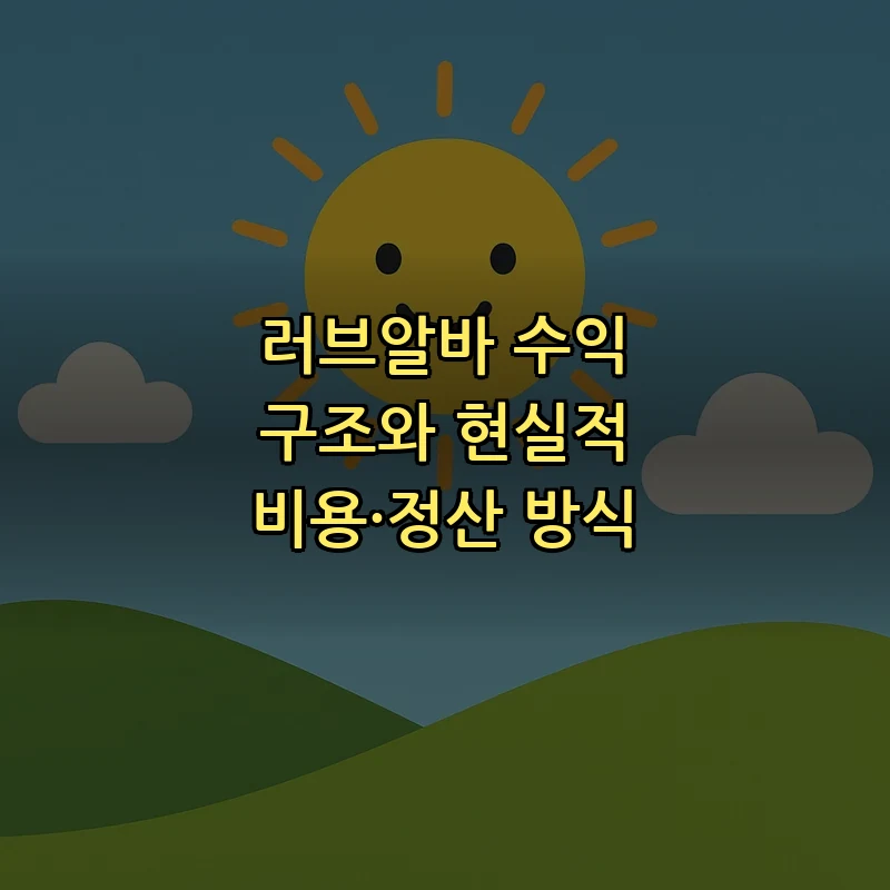 러브알바 수익 구조와 현실적 비용·정산 방식