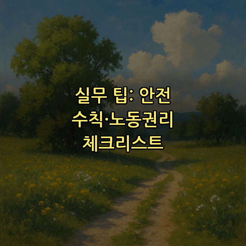 실무 팁: 안전 수칙·노동권리 체크리스트