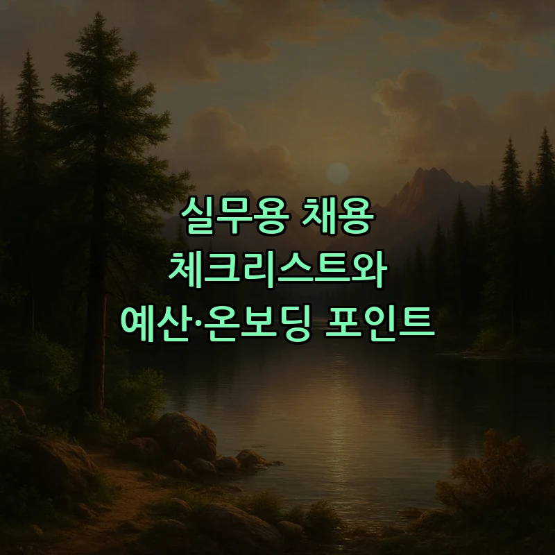 실무용 채용 체크리스트와 예산·온보딩 포인트