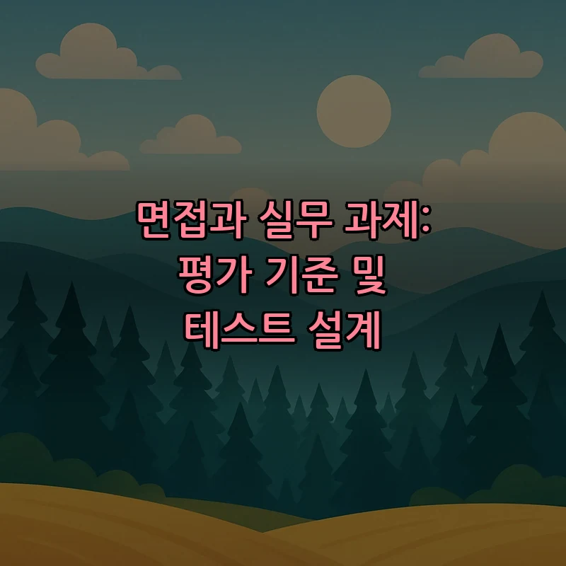 면접과 실무 과제: 평가 기준 및 테스트 설계