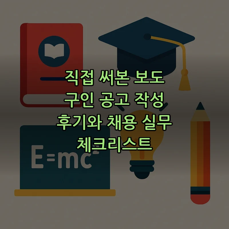 보도 구인 공고 작성법과 채용 실무 체크리스트