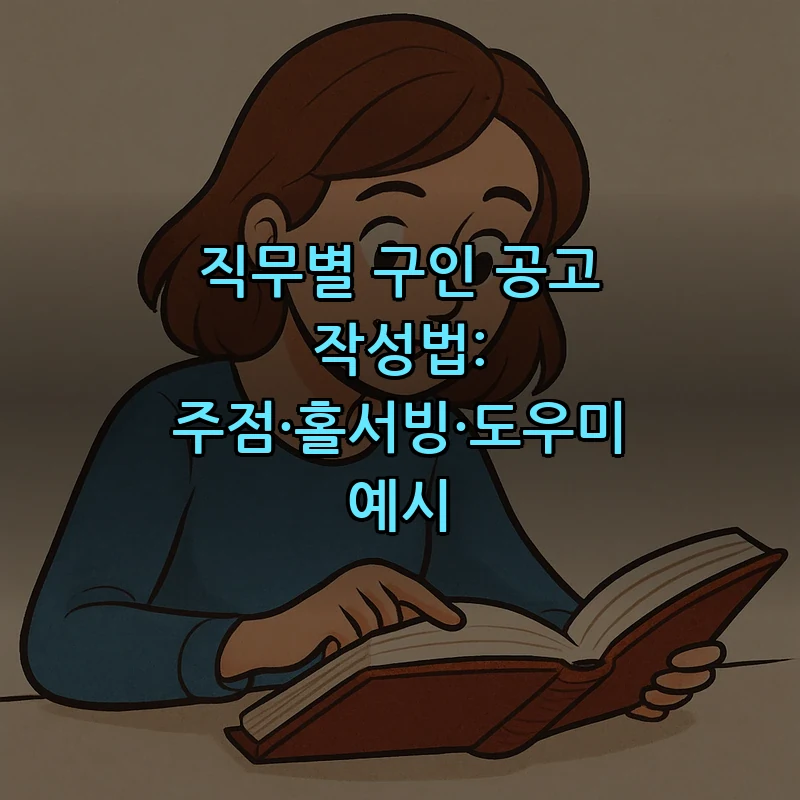 직무별 구인 공고 작성법: 주점·홀서빙·도우미 예시