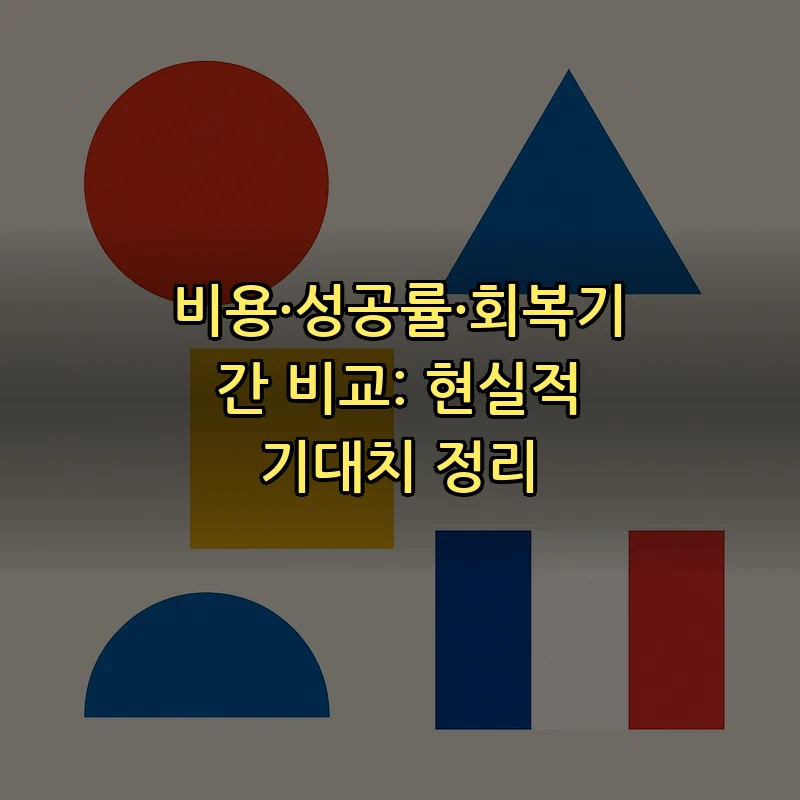 비용·성공률·회복기간 비교: 현실적 기대치 정리