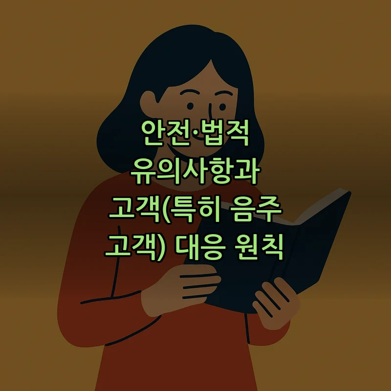 안전·법적 유의사항과 고객(특히 음주 고객) 대응 원칙