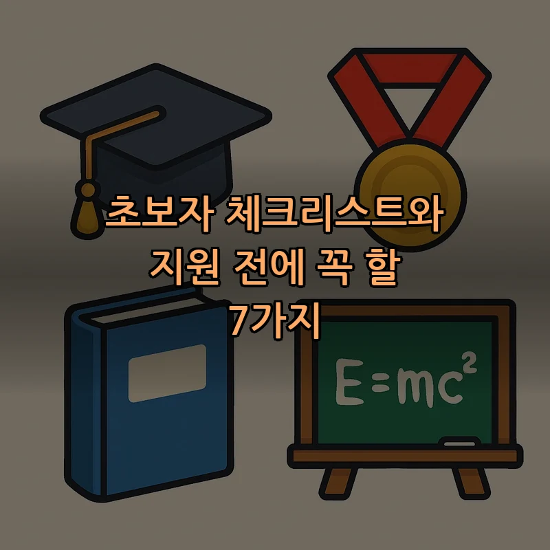 초보자 체크리스트와 지원 전에 꼭 할 7가지