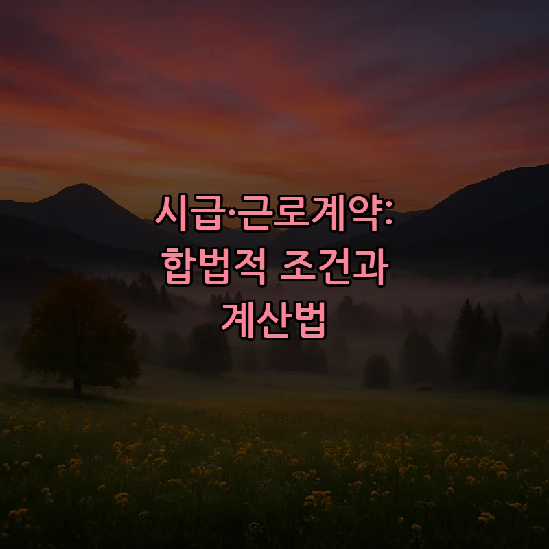 시급·근로계약: 합법적 조건과 계산법