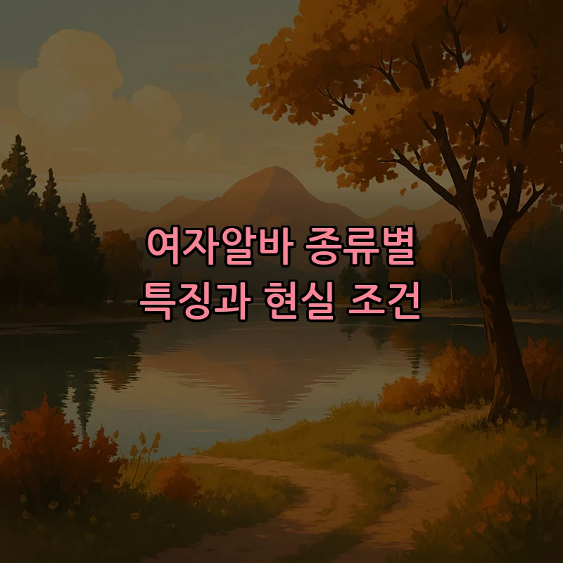 여자알바 종류별 특징과 현실 조건