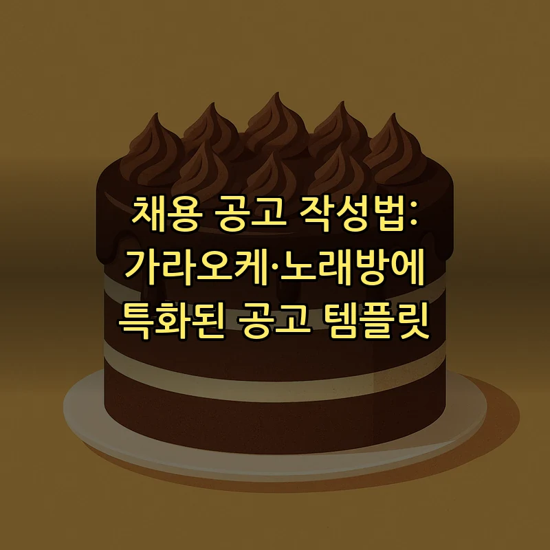 채용 공고 작성법: 가라오케·노래방에 특화된 공고 템플릿