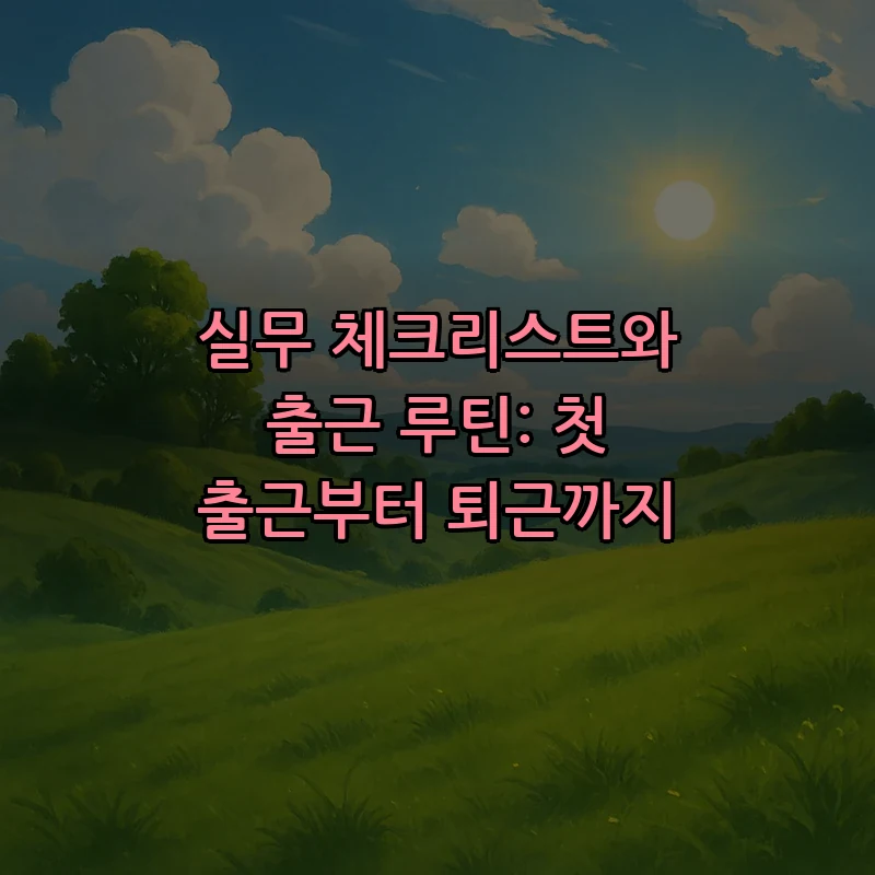 실무 체크리스트와 출근 루틴: 첫 출근부터 퇴근까지