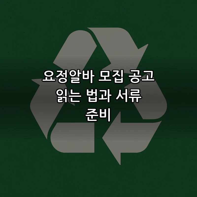요정알바 모집 공고 읽는 법과 서류 준비