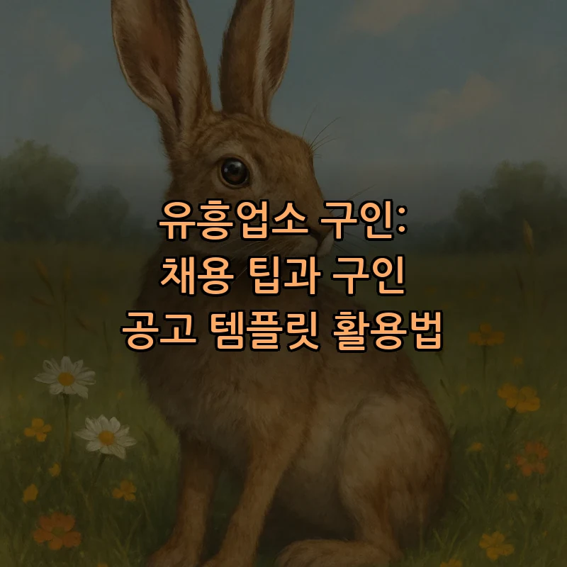 유흥업소 구인: 채용 팁 및 공고 작성법 (2025)