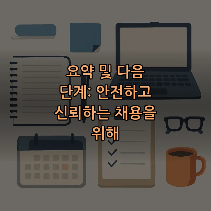 요약 및 다음 단계: 안전하고 신뢰하는 채용을 위해
