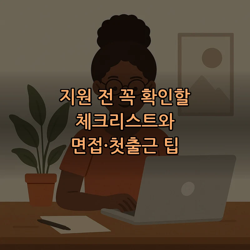 지원 전 꼭 확인할 체크리스트와 면접·첫출근 팁