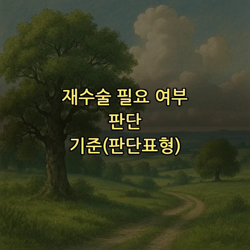 재수술 필요 여부 판단 기준(판단표형)