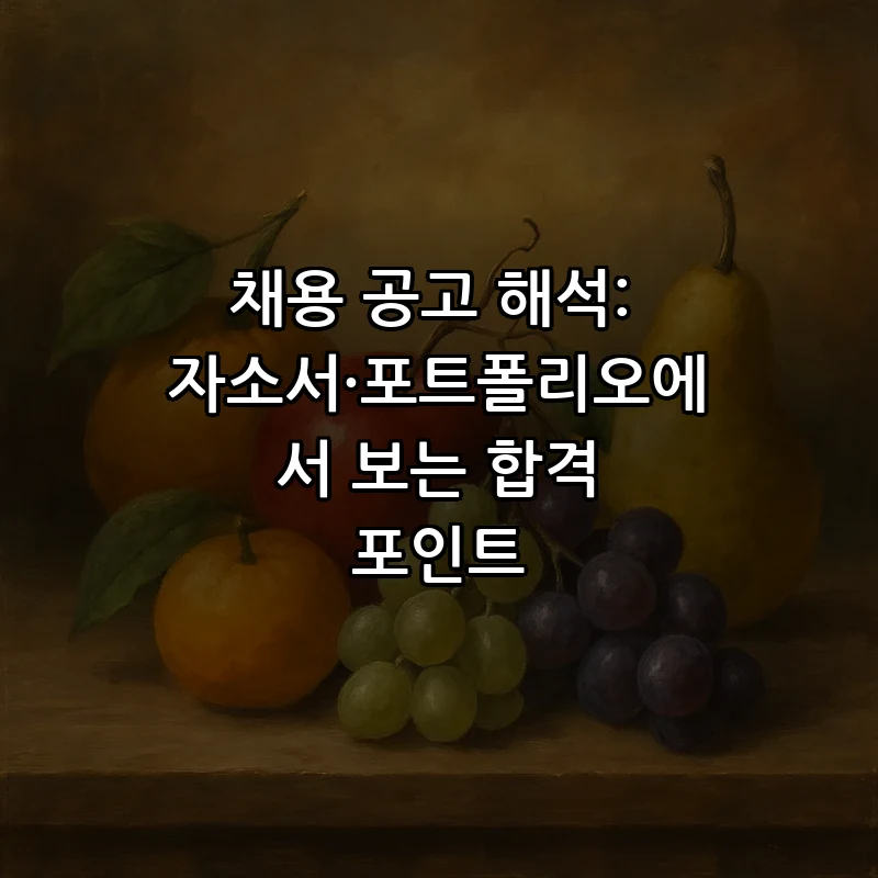채용 공고 해석: 자소서·포트폴리오에서 보는 합격 포인트
