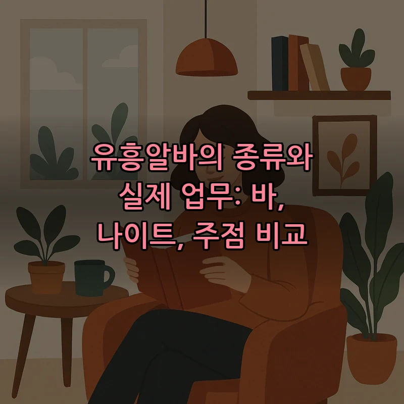 유흥알바의 종류와 실제 업무: 바, 나이트, 주점 비교