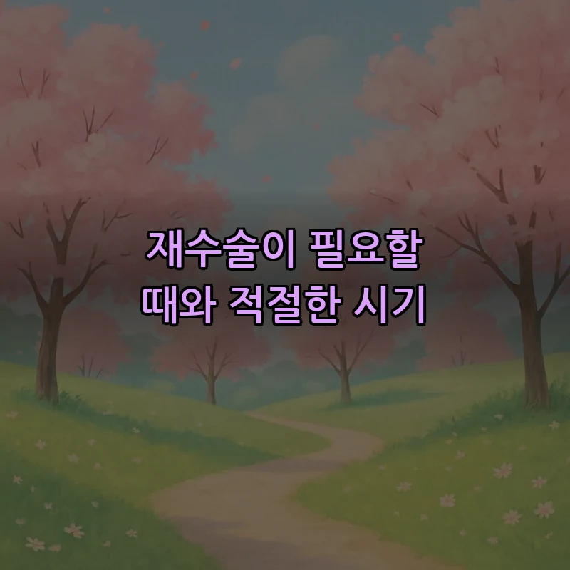 재수술이 필요할 때와 적절한 시기
