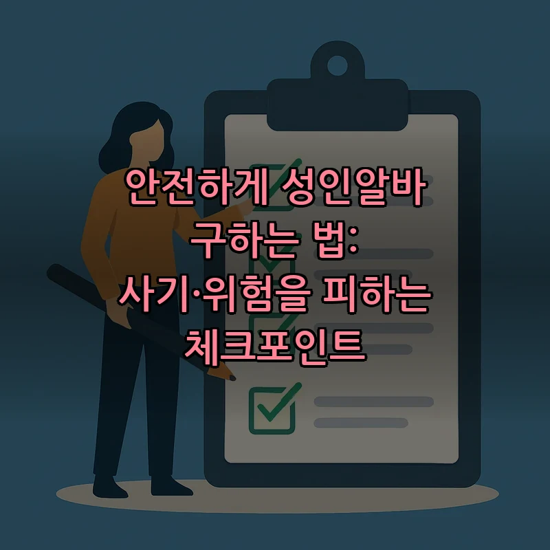 안전하게 성인알바 구하는 법: 사기·위험을 피하는 체크포인트
