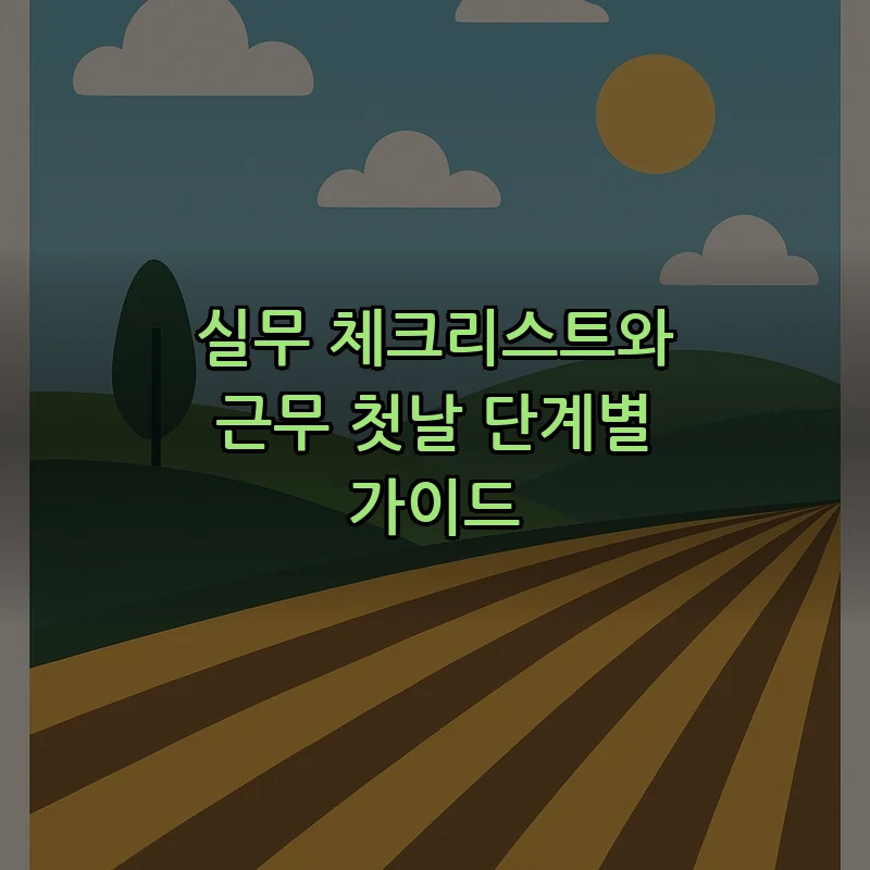 실무 체크리스트와 근무 첫날 단계별 가이드