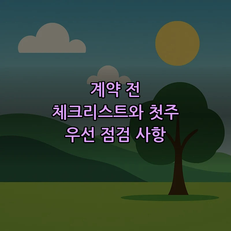 계약 전 체크리스트와 첫주 우선 점검 사항