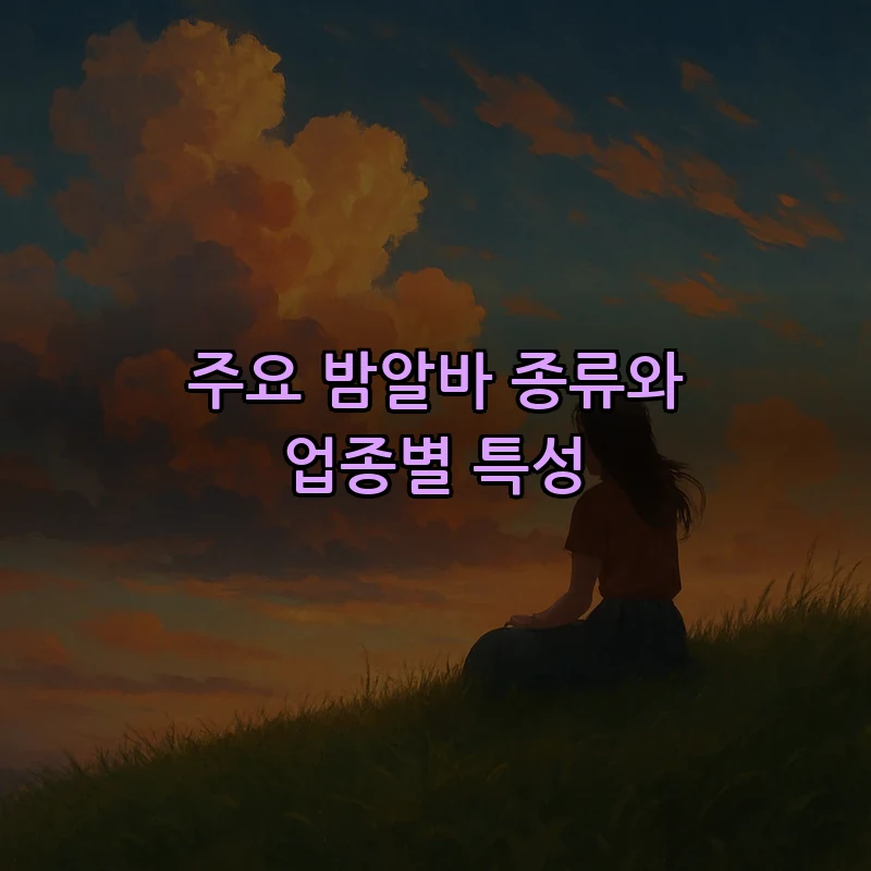 주요 밤알바 종류와 업종별 특성