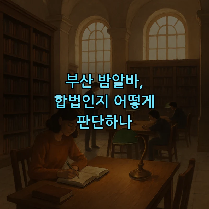 부산 밤알바, 합법인지 어떻게 판단하나
