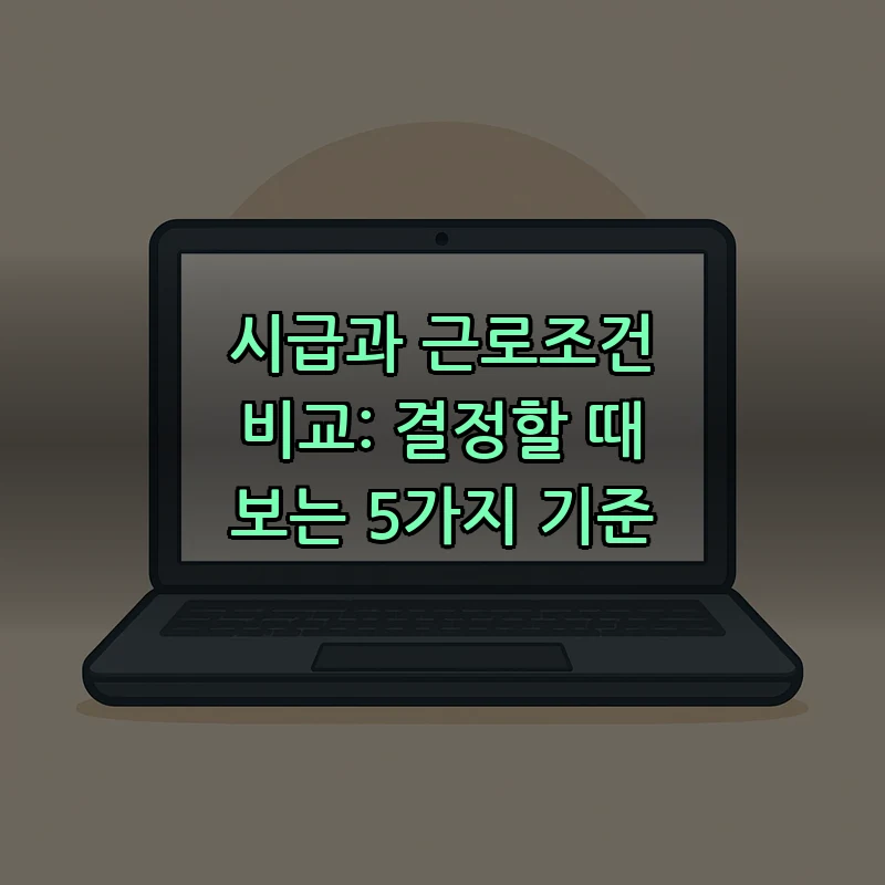 시급과 근로조건 비교: 결정할 때 보는 5가지 기준