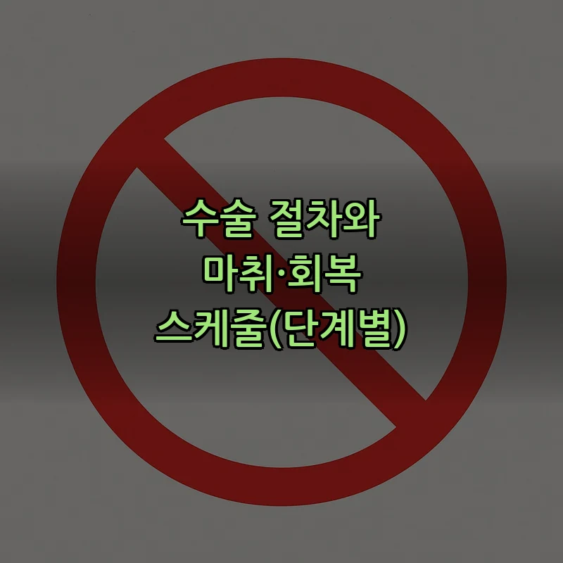 수술 절차와 마취·회복 스케줄(단계별)