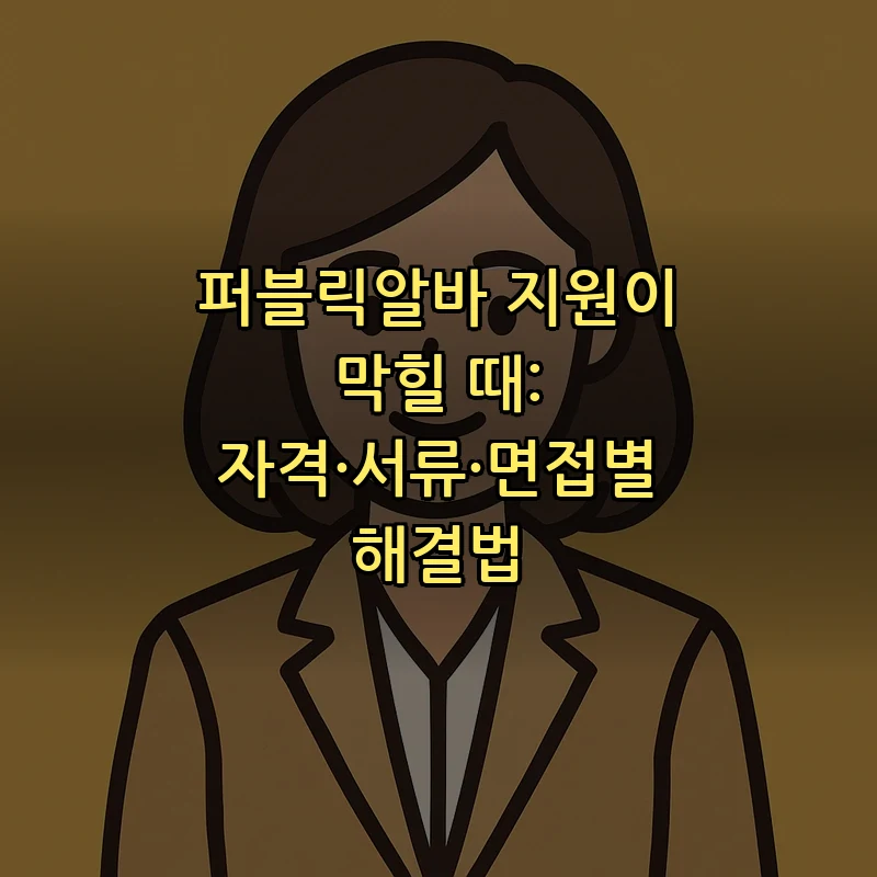 퍼블릭알바 지원이 막힐 때: 자격·서류·면접별 해결법 커버 이미지