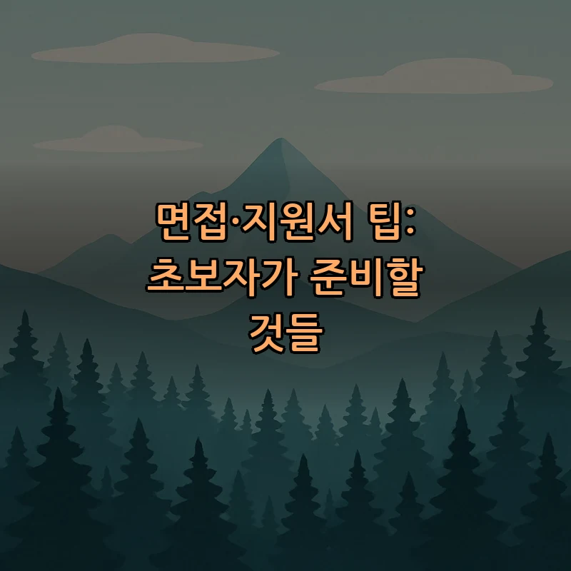 면접·지원서 팁: 초보자가 준비할 것들